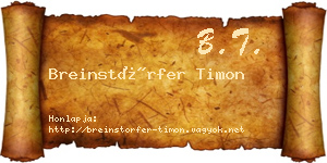Breinstörfer Timon névjegykártya